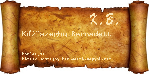 Kőszeghy Bernadett névjegykártya